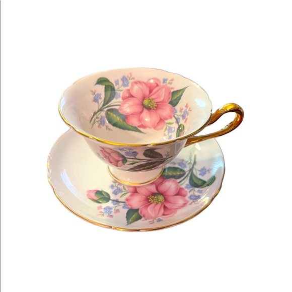 Vintage SHELLEY Tea cup and saucer Pink floral Bone China England flowe… - Picture 12 of 15